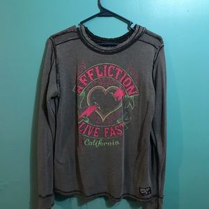 Affliction reversible long sleeve shirt L